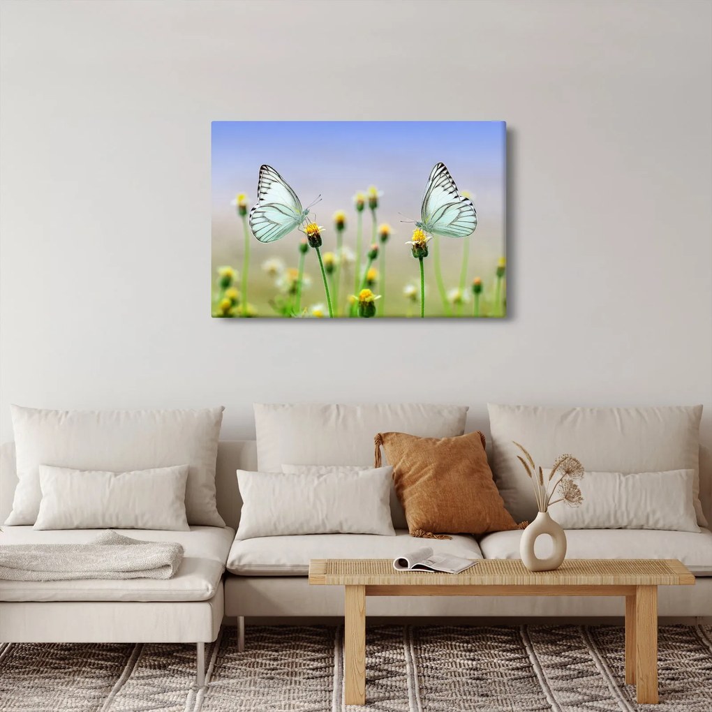Pillangók eképe a virágon (90x60 cm)