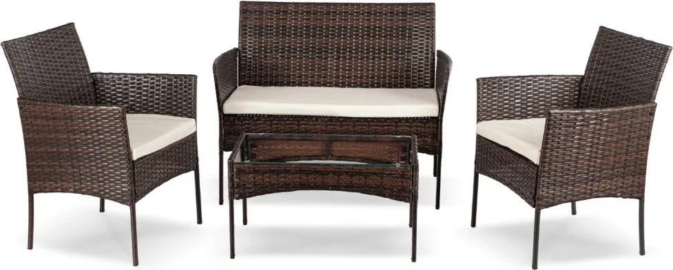 Kerti bútor szett barna/bézs színben – MISSISIPI