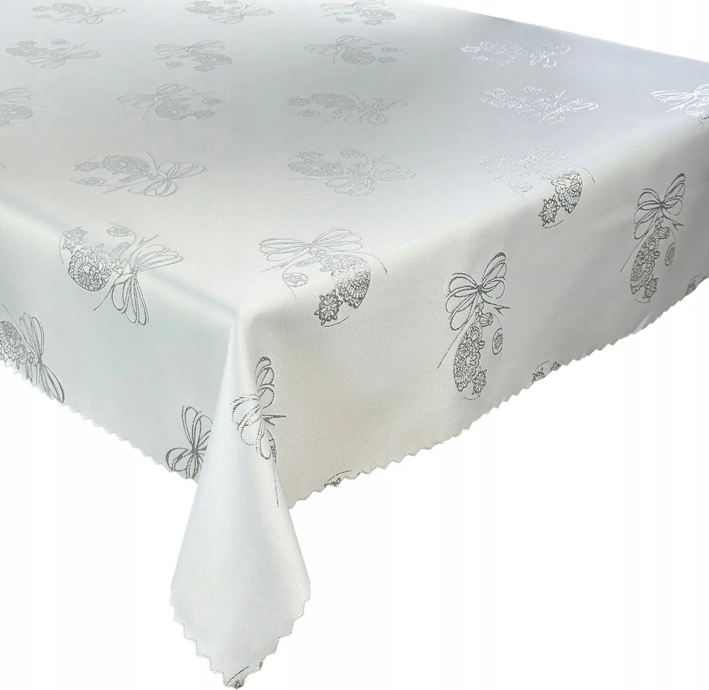 Abrosz Karácsonyi Bombák Fehér Ezüst 110x160 cm