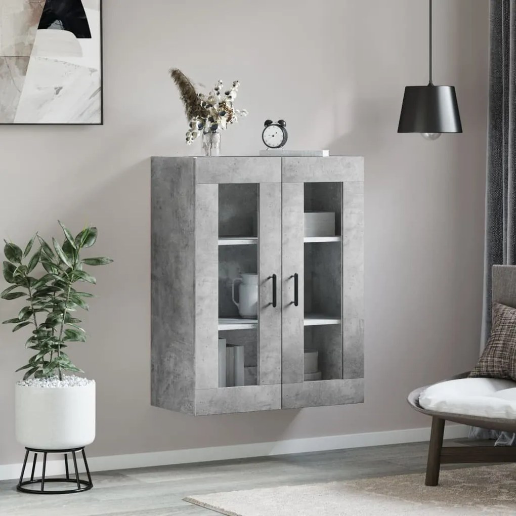 Betonszürke fali szekrény 69,5x34x90 cm
