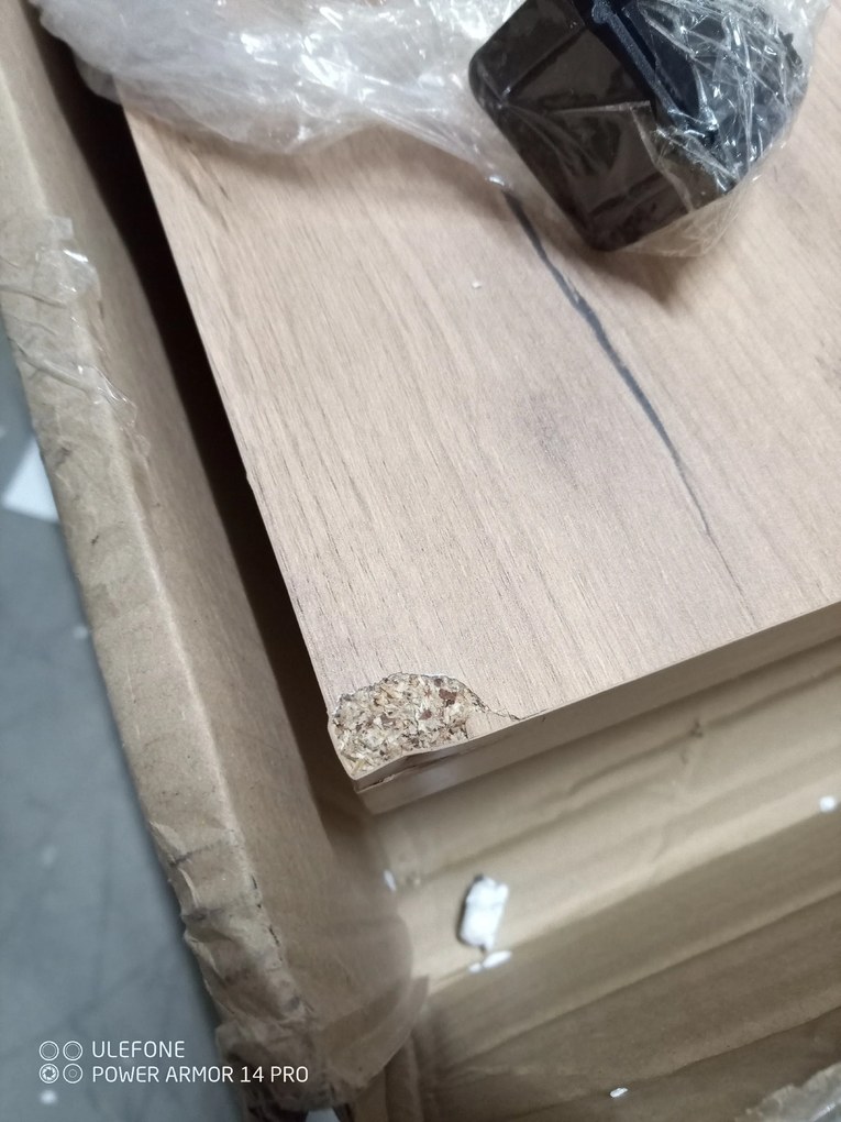 AKCIÓ Fehér étkezőasztal arany tölgy craft dekorral ADAM 100x60 II. osztály