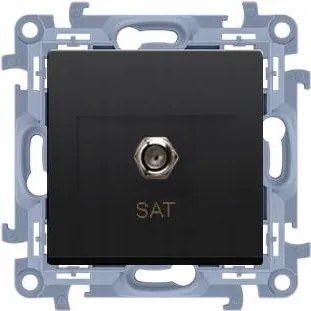 Kontakt Simon 10 F típusú antenna aljzat, szimpla, fekete matt CASF1.01/49