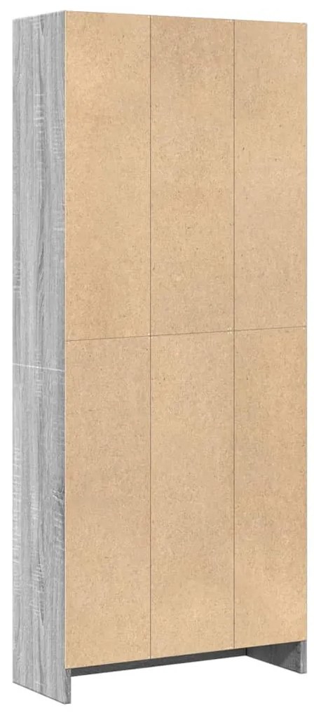 szürke sonoma színű szerelt fa könyvespolc 60 x 24 x 143 cm