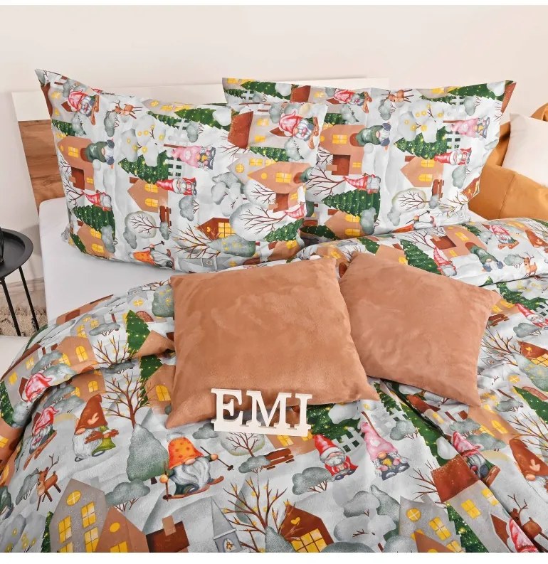 EMI Carol karácsonyi pamut ágyneműhuzat, A standard egyszemélyes ágy szett tartalma: 1x 140x200 + 1x 70x90