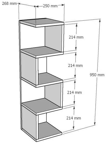 könyvespolc Alin - Anthracite