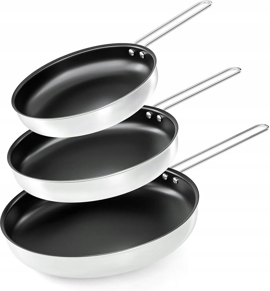 Sütőserpenyők 3 részes készlet 22/26/30 cm rozsdamentes acél