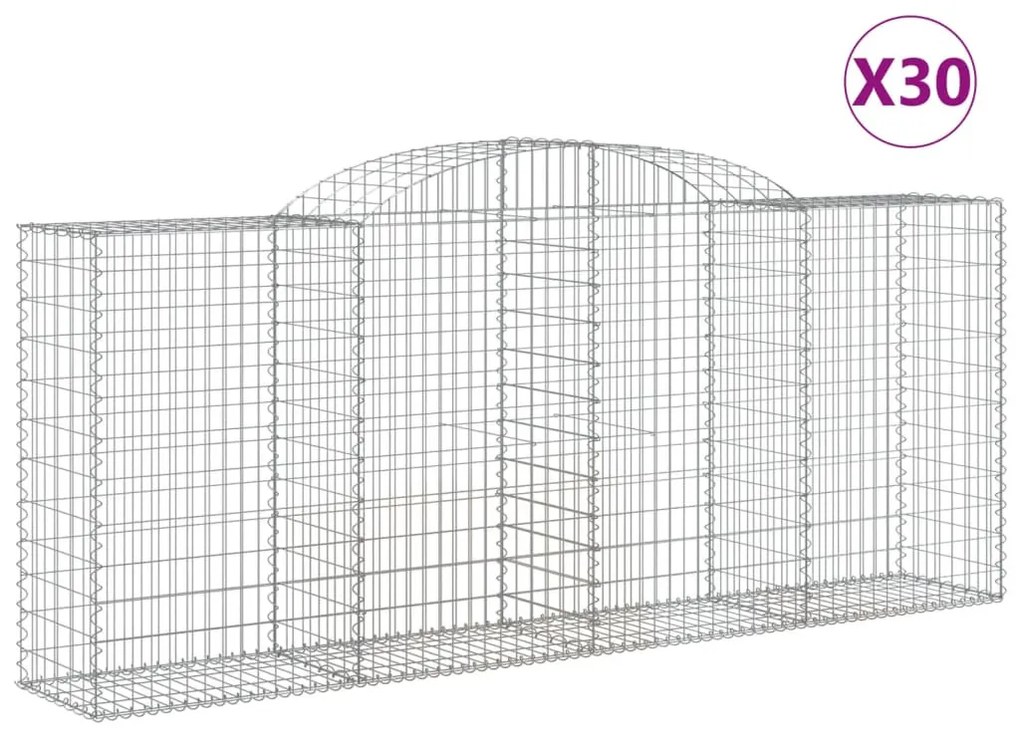 30 db íves horganyzott vas gabion kosár 300x50x120/140 cm