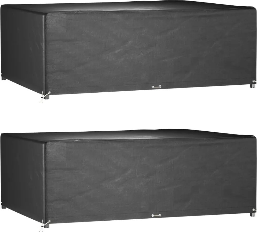 vidaXL 2 db téglalap alakú kerti bútorhuzat 12 fűzőlyukkal 240x180x80