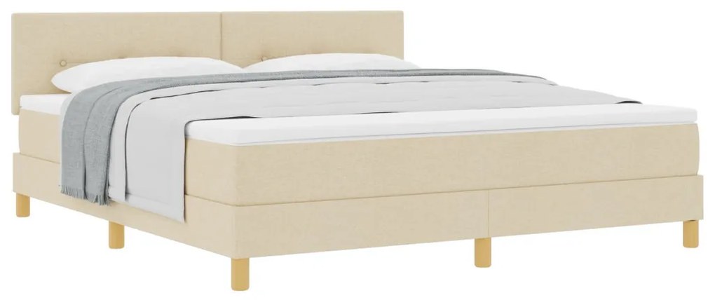 Box Spring Ágy Matraccal Krém 180x200 cm Szövet