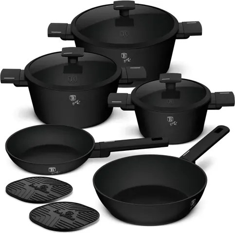 BerlingerHaus 10 részes edénykészlet Matte Black Collection(BH/8197NN)