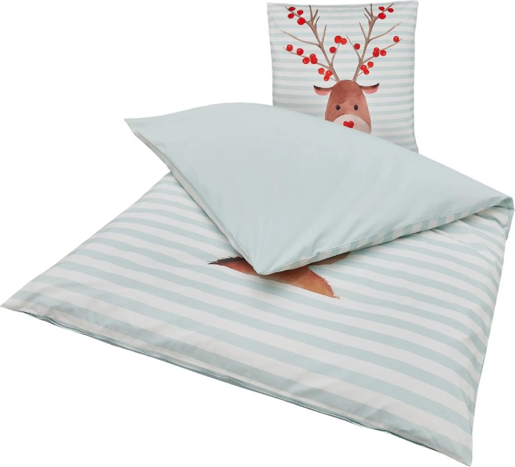 Gyermek ágynemű Renforcé pamutból FYNN FROST világoskék Ágyneműhuzat mérete: 80 x 80 cm | 135 x 200 cm