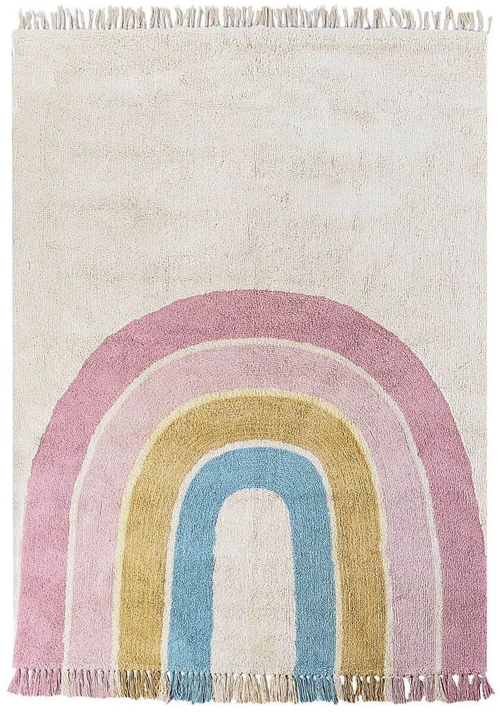 Többszínű pamut szivárványos gyerekszőnyeg 140 x 200 cm TATARLI Beliani