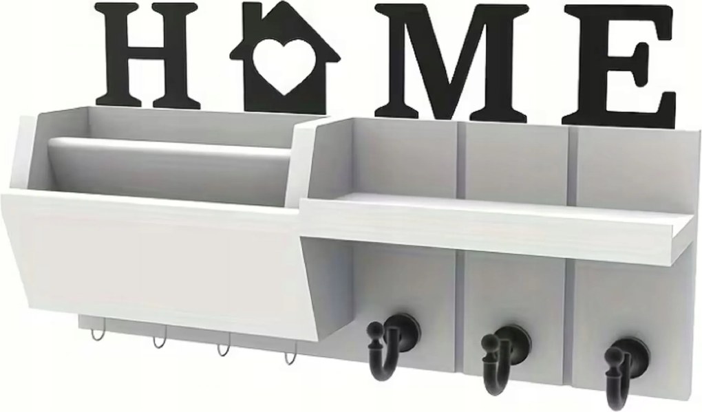 Fa Kulcstartó Akasztókkal Fürdőszoba Rendszerező Dekoratív Dikom