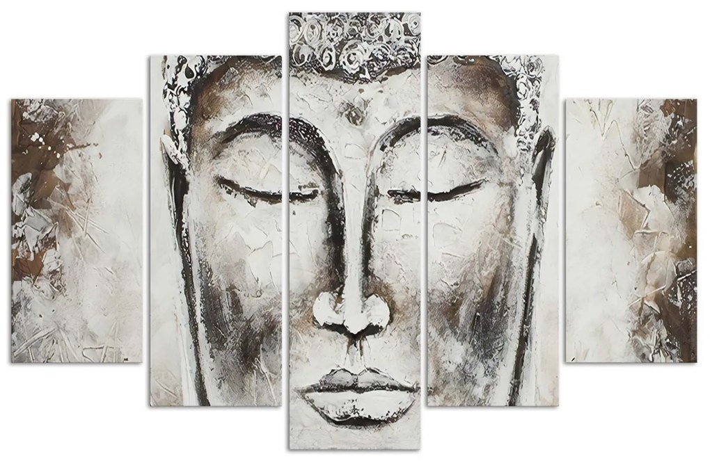 Gario Vászonkép Buddha arcképe, Buddha portréja - 5 részes Méret: 100 x 70 cm