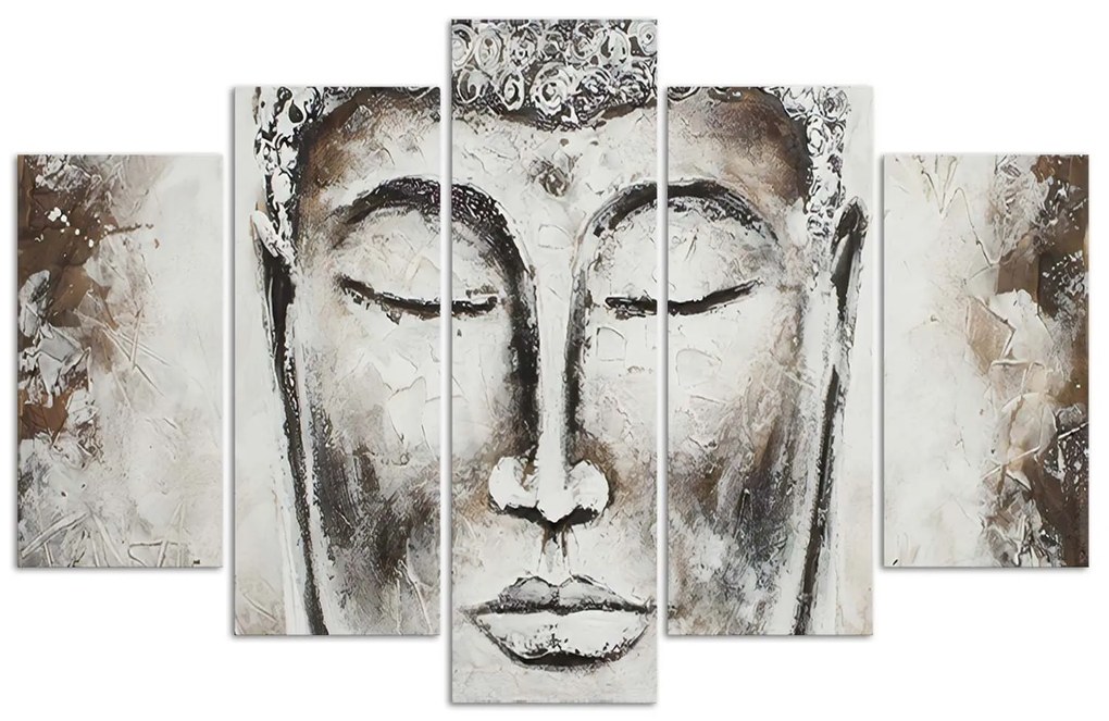 Gario Vászonkép Buddha arcképe, Buddha portréja - 5 részes Méret: 150 x 100 cm
