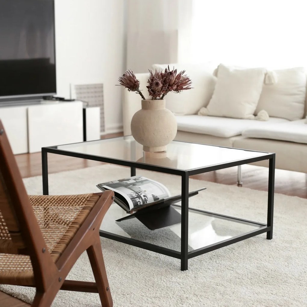 Astra Black dohányzóasztal sötét üveggel