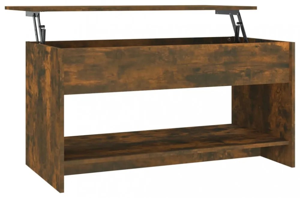 füstös tölgy színű szerelt fa dohányzóasztal 102 x 50 x 52,5 cm
