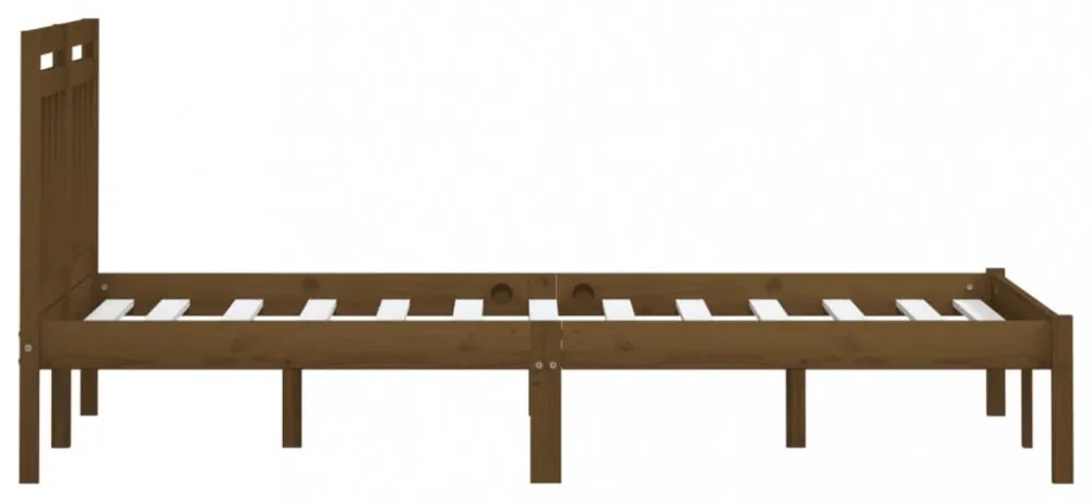 mézbarna tömör fenyőfa ágykeret 200 x 200 cm