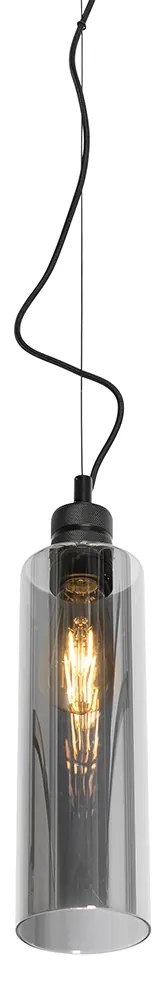 Modern függőlámpa fekete füstüveggel - Stavelot