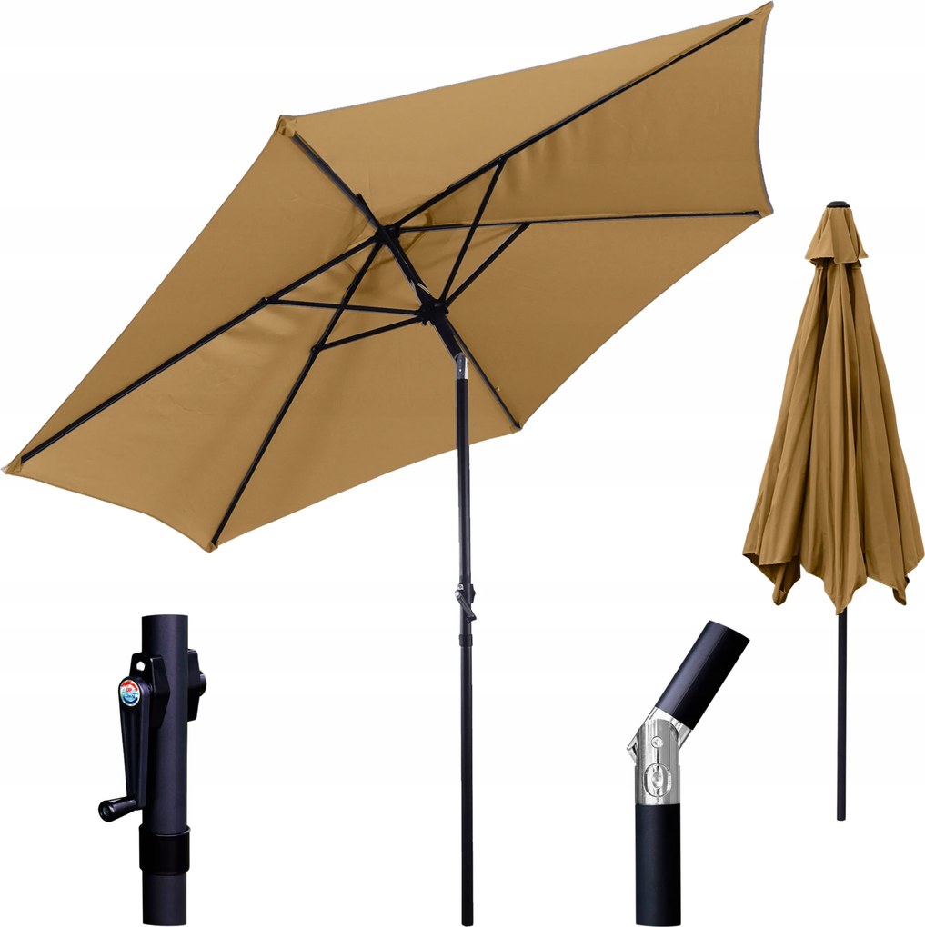 Kerti napernyő 3M Állítható Robusztus Dőlésszög funkcióval Bézs