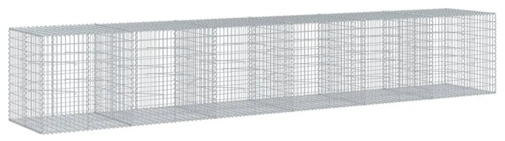 horganyzott vas gabion kosár fedéllel 600 x 100 x 100 cm