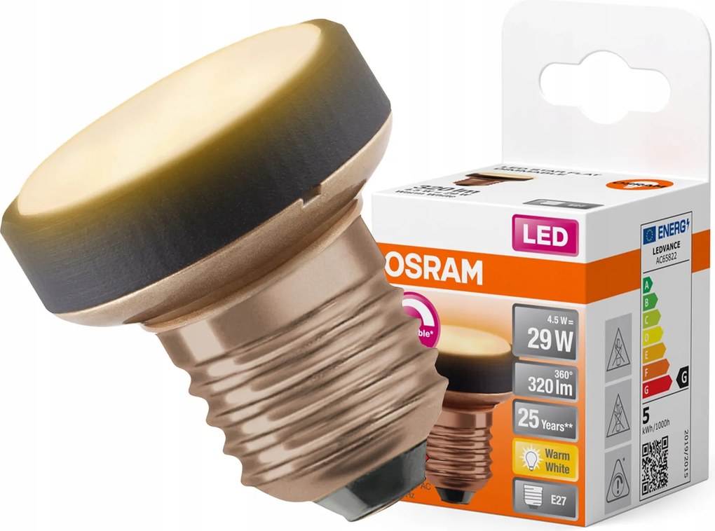 Led izzó Reflektor E27 4.5W 29W 320lm 2700K 100° Flat Lamp Osram