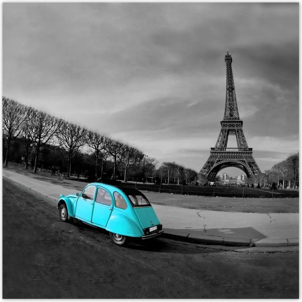 Poszterek 100x100 Eiffel-torony Türkiz