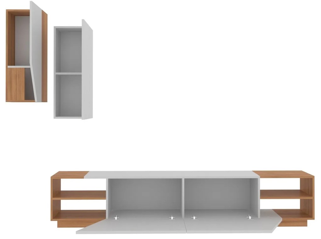 TV szekrény Zebra - White, Teak