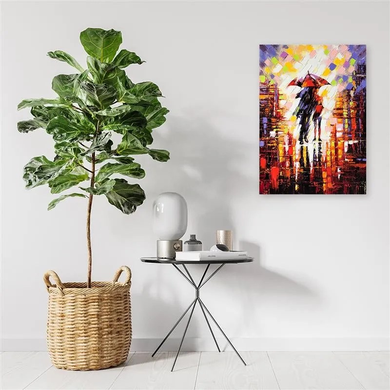 Gario Vászonkép Pár az esoben egy esernyo alatt Méret: 70 x 100 cm