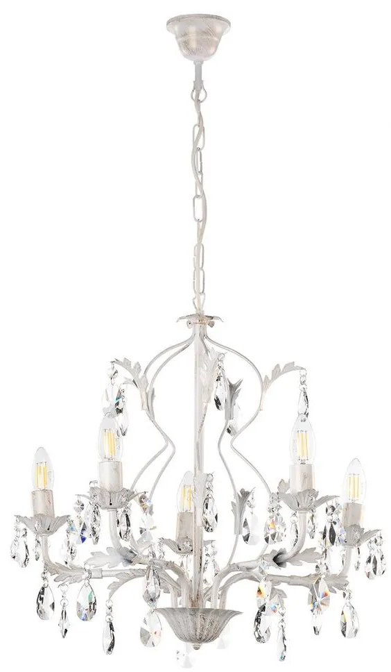 ONLI - Csillár láncon TERESA 5xE14/6W/230V fehér