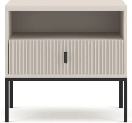 Magas komód kasmír színben fekete elemekkel fekete fogantyúkkal – MAGGIORE MA06