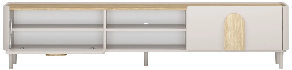 Amilio RTV szekrény 220 cm - kasmír / olajozott tölgy / világos tölgy fogantyú