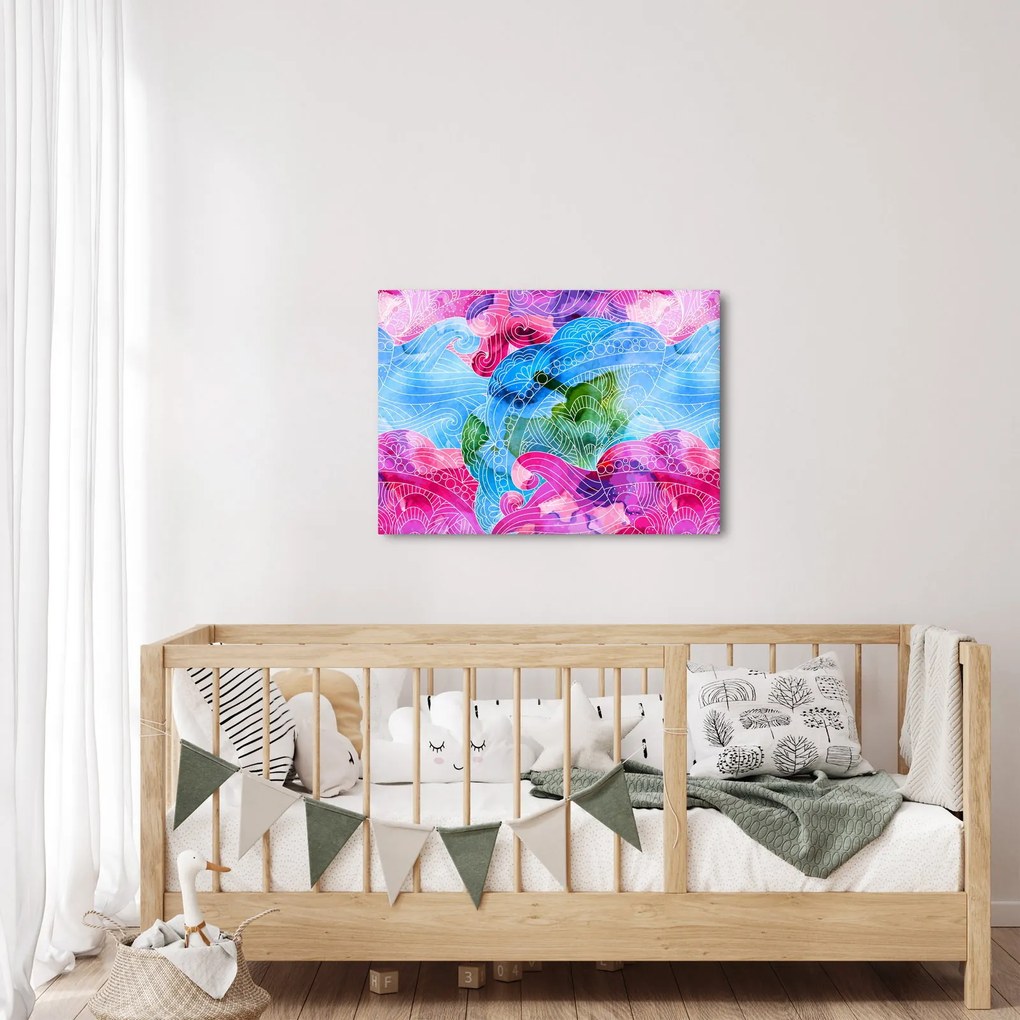 Kép - Színes hullámok (70x50 cm)