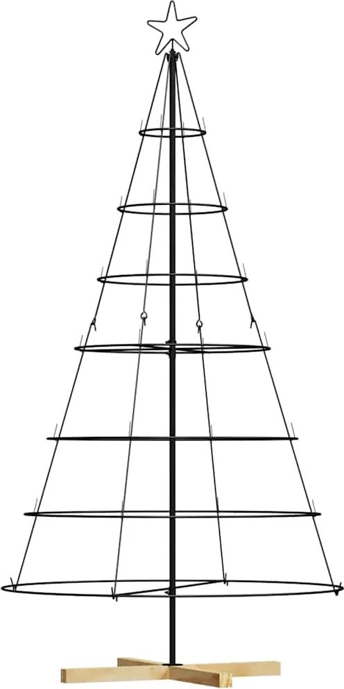 vidaXL Karácsonyi kúp fa állvánnyal Fekete 180,5 cm Acél