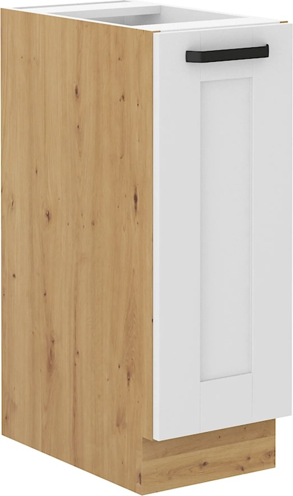 Alsó szekrény kihúzható kosárral, fehér/artisan tölgy, LULA D30 CARGO
