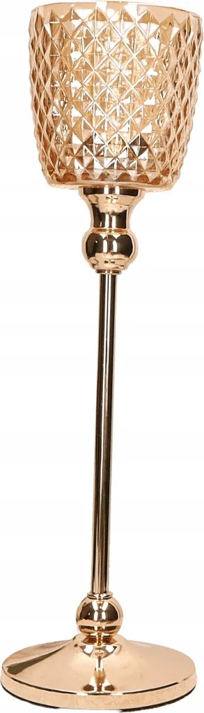 Arany színű gyertyatartó mintával 35cm