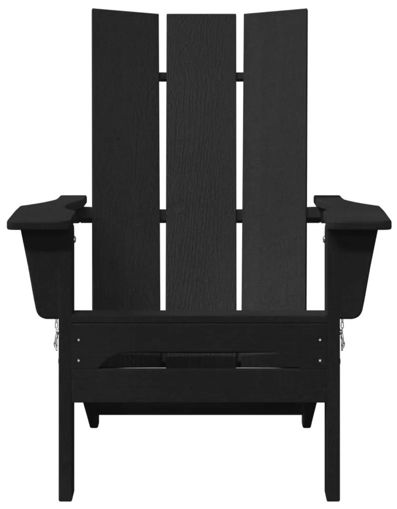 összecsukható Adirondack szék fekete 74,5x80,5x90 cm HDPE