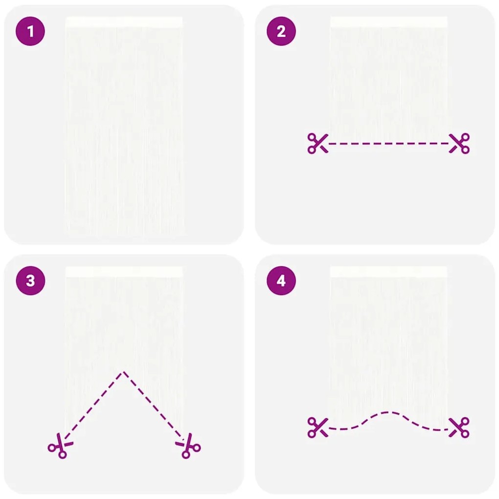 2 db fehér zsinórfüggöny 100 x 250 cm