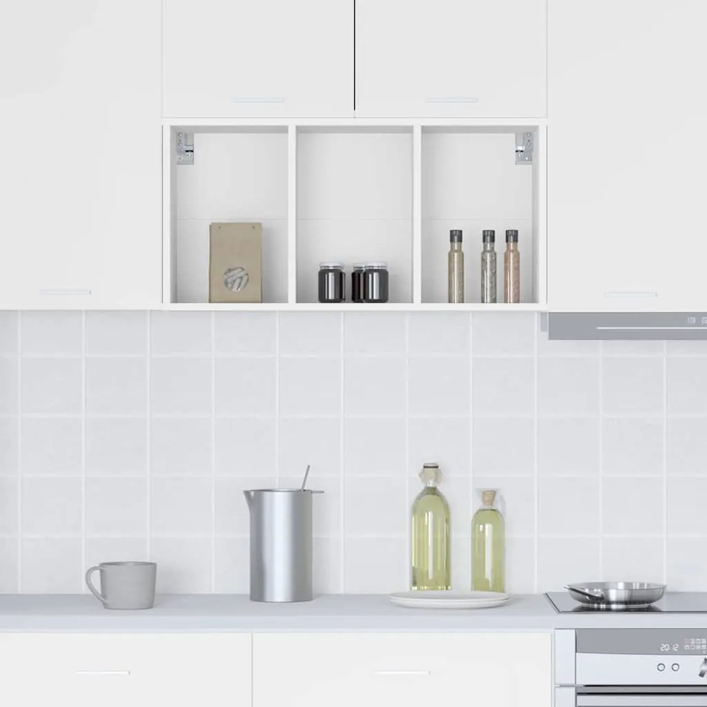 Függő szekrény polcokkal Riga Fehér 40 x 29,5 x 80 cm Faanyag