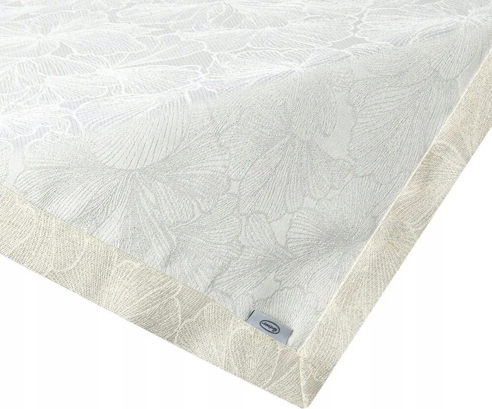 Abrosz dekoratív Lilian 85x85 krém arany jacquard levél minta díszléc