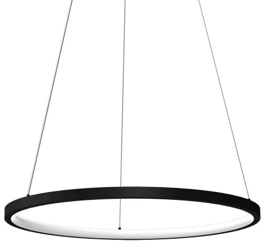 LED Csillár zsinóron HOOP LED/27W/230V átm. 50 cm 4000K fekete