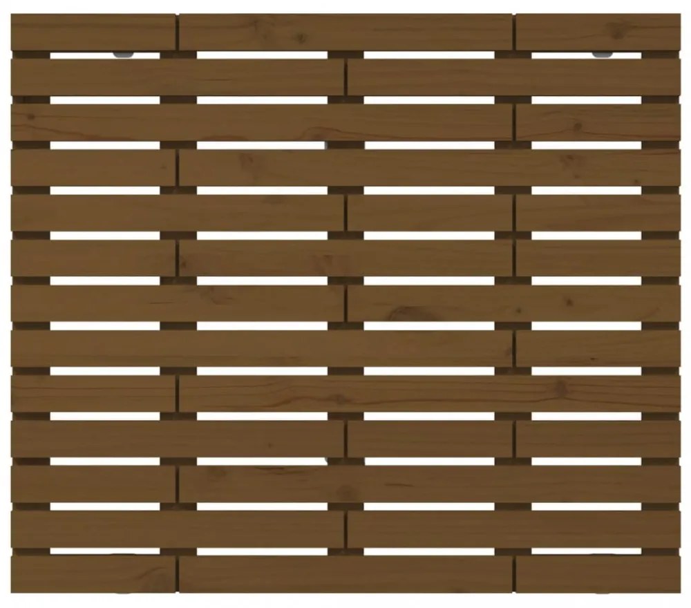 mézbarna tömör fenyőfa fali fejtámla 141 x 3 x 91,5 cm