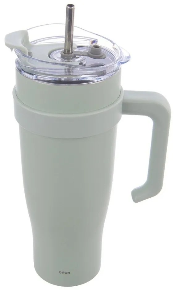 Zsályaszínű termobögre szívószállal 1,2 l Termo – Orion