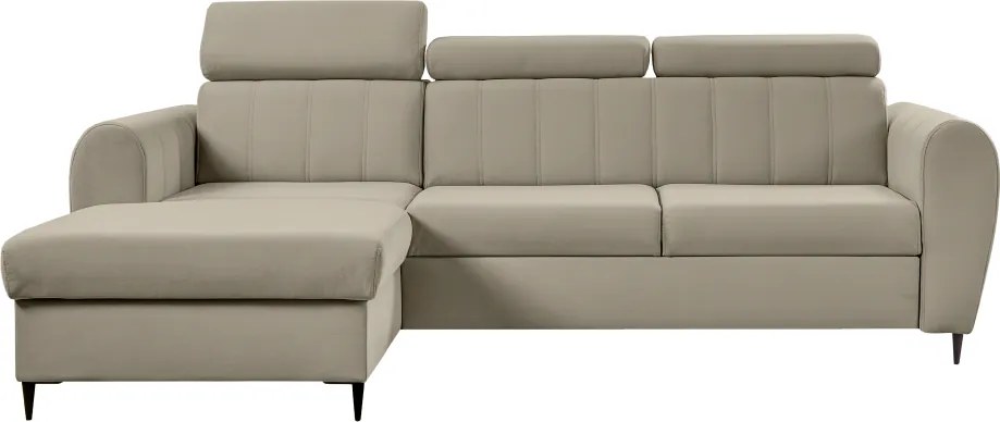 Kinyitható ülőgarnitúra, bézs, balos, KORIO