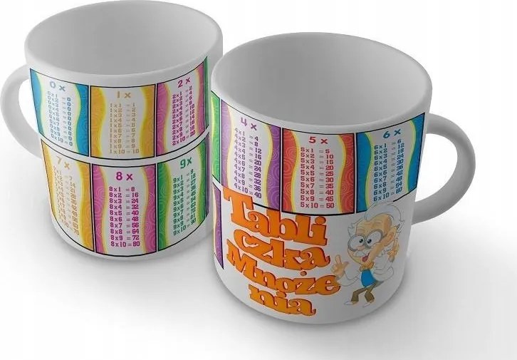 Oktató Kerámia Bögre Ajándék szorzótábla Színes Bögre