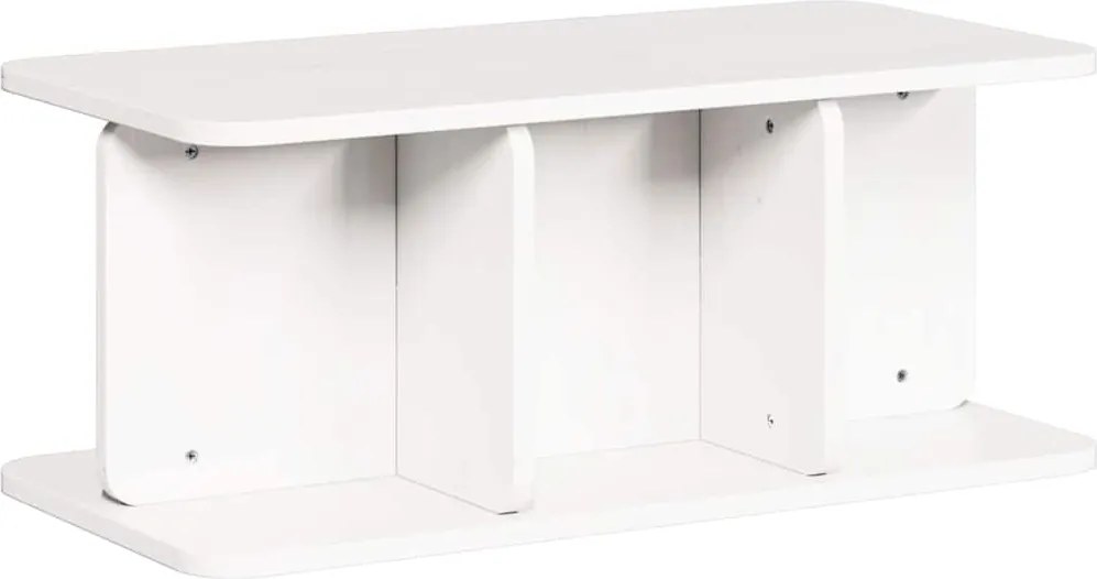 vidaXL Dohányzóasztal Fehér 80 x 39,5 x 33,5 cm Tömör fenyőfa