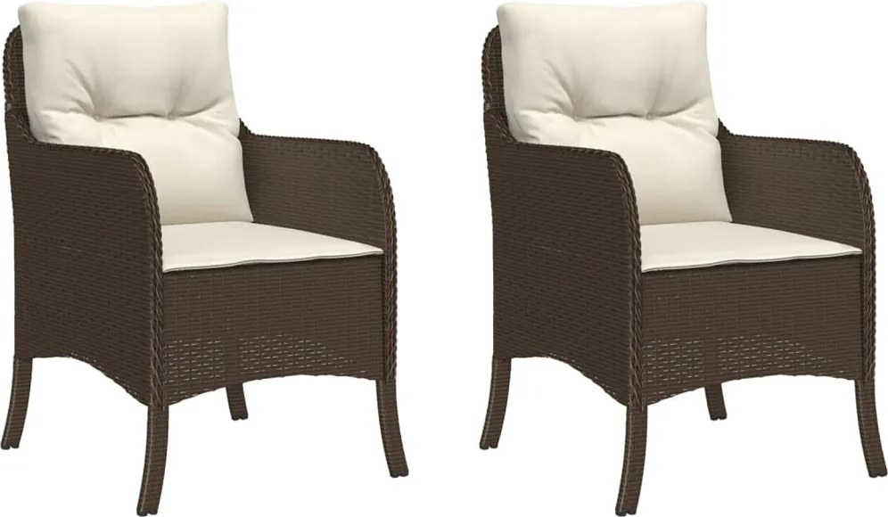 vidaXL 2 db barna polyrattan kerti szék párnával