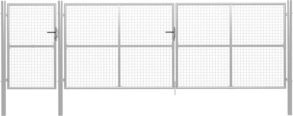 vidaXL ezüst színű acél kerti kapu 500 x 150 cm