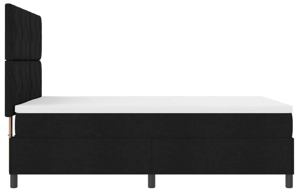 Rugós ágy matraccal és LED világítással fekete színben, 160 x 200 cm