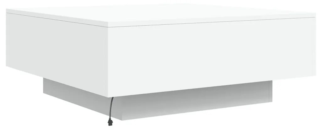 fehér dohányzóasztal LED-lámpákkal 80 x 80 x 31 cm